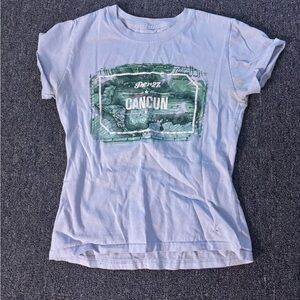 White T-Shirt with Green Logo